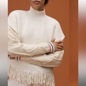 Anthropologie Fringed Sweater Vest